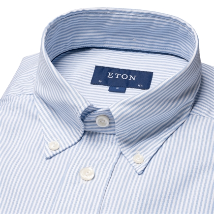 Eton Striped Oxford Contemporary Skjorte