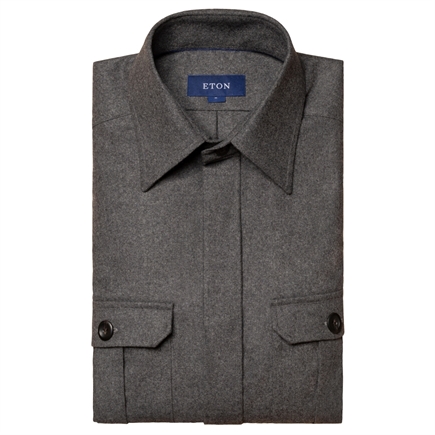 Eton Wool-Cashmere Flannel Overskjorte