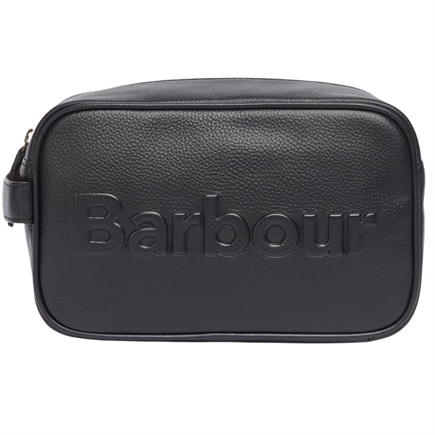 Barbour Logo Leather Toilettaske