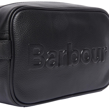 Barbour Logo Leather Toilettaske
