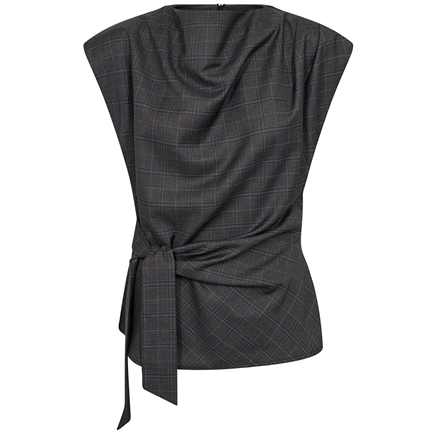 Co'couture Elora Check Pleat Top