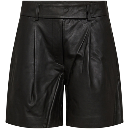 Co'couture Phoebe Leather Pleat Shorts