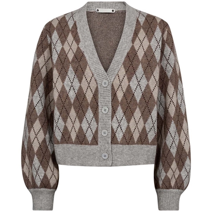 Co'couture Row Check Cardigan