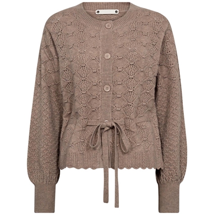 Co'couture Row Pointelle Tie Cardigan