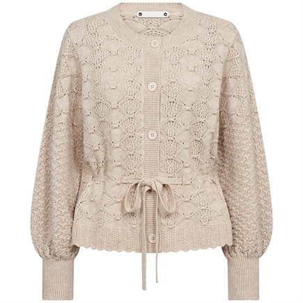 Co'couture Row Pointelle Tie Cardigan