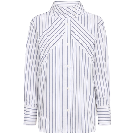 Co'couture Somo Stripe Funnel Neck Skjorte