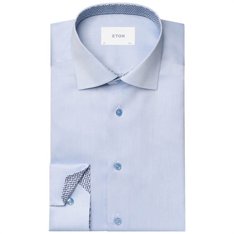 Eton Contemporary Signature Twill Geometric Effect Skjorte