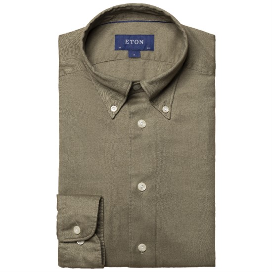 Eton Cotton –Tencel Flannel Skjorte