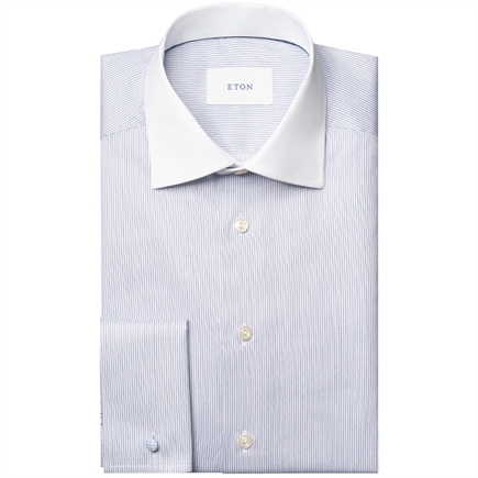 Eton Fine Striped Signature Twill Slim Skjorte