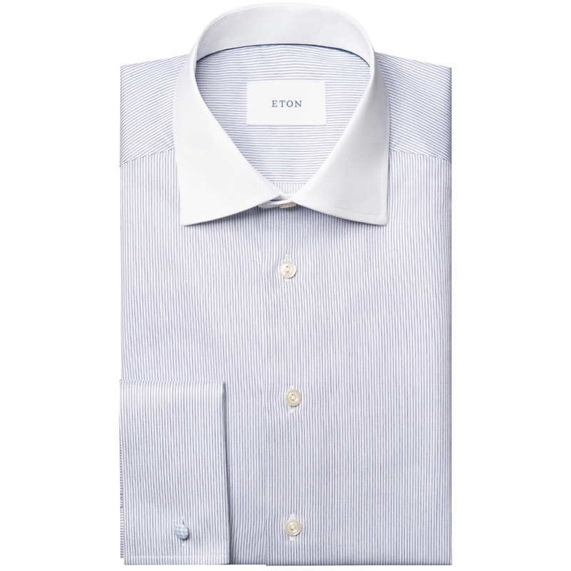 Eton Fine Striped Signature Twill Slim Skjorte