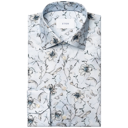 Eton Floral Signature Twill Slim Skjorte