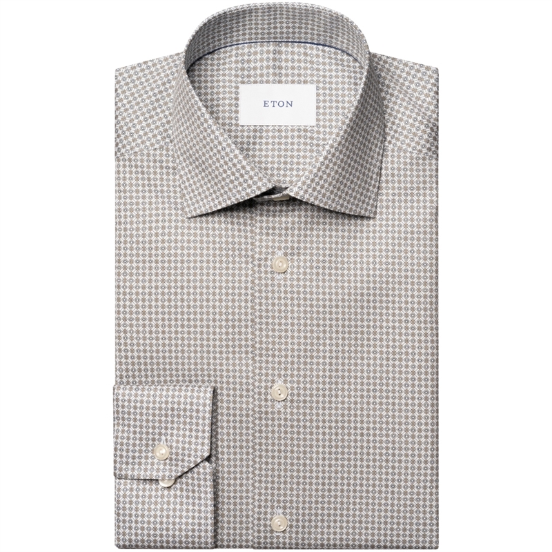 Eton Micro Print Signature Twill Contemporary Skjorte