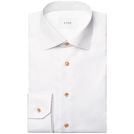 Eton Solid Signature Twill Effect Contemporary Skjorte