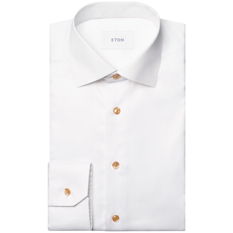 Eton Solid Signature Twill Effect Contemporary Skjorte