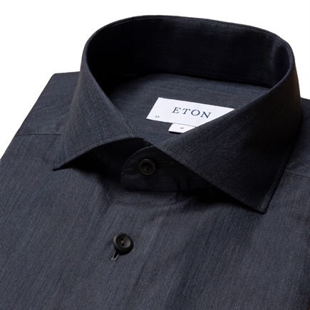 Eton Slim Herringbone Flannel Shirt