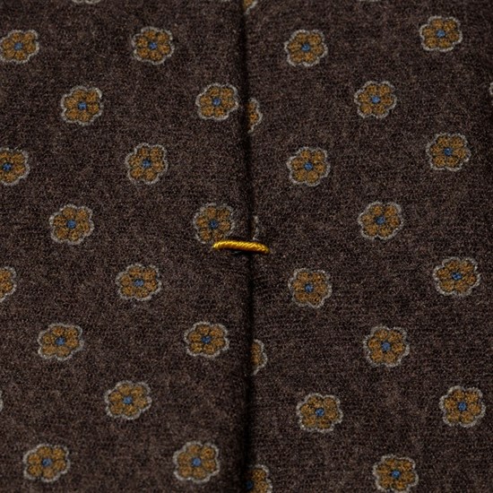 Eton Brown Floral Wool Tie