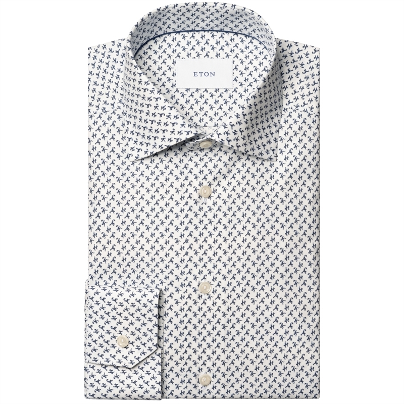 Eton Umbrella Micro Print Slim Skjorte