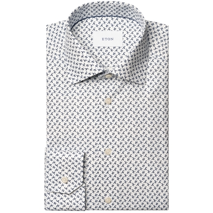 Eton Umbrella Micro Print Contemporary Skjorte