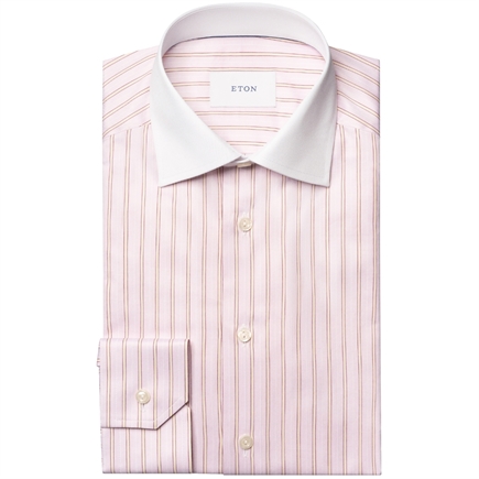 Eton White Collar Stripe Contemporary Skjorte