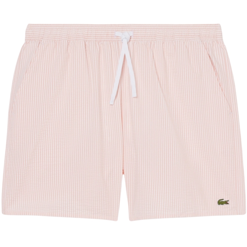 Lacoste Mid Length Striped Textured Badeshorts