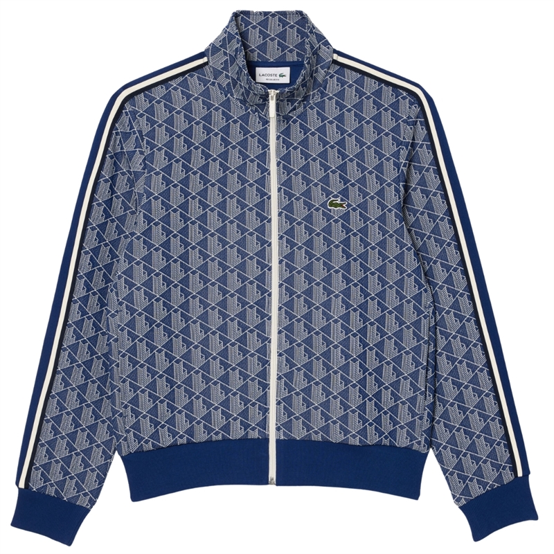 Lacoste Monogram Print Zip Jacquard Sweatshirt