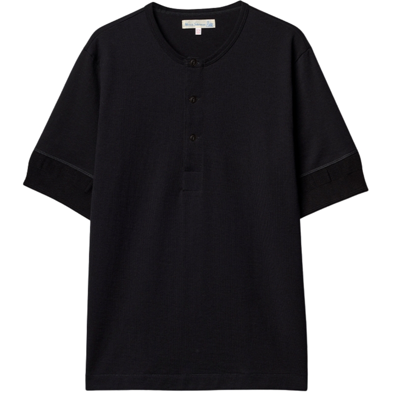 Merz B Schwanen Mid-Century Machine Refined Fit SS Henley T-shirt