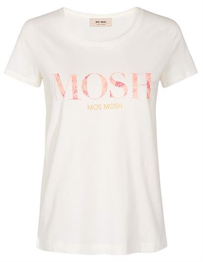 Mos Mosh Arden Logo Vissa T-shirt - Off White | Coaststore