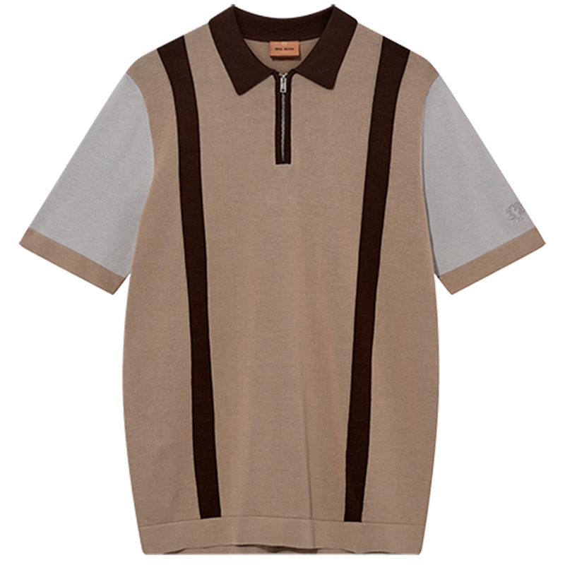 Mos Mosh Gallery Justin Zip SS Knit Polo T-shirt