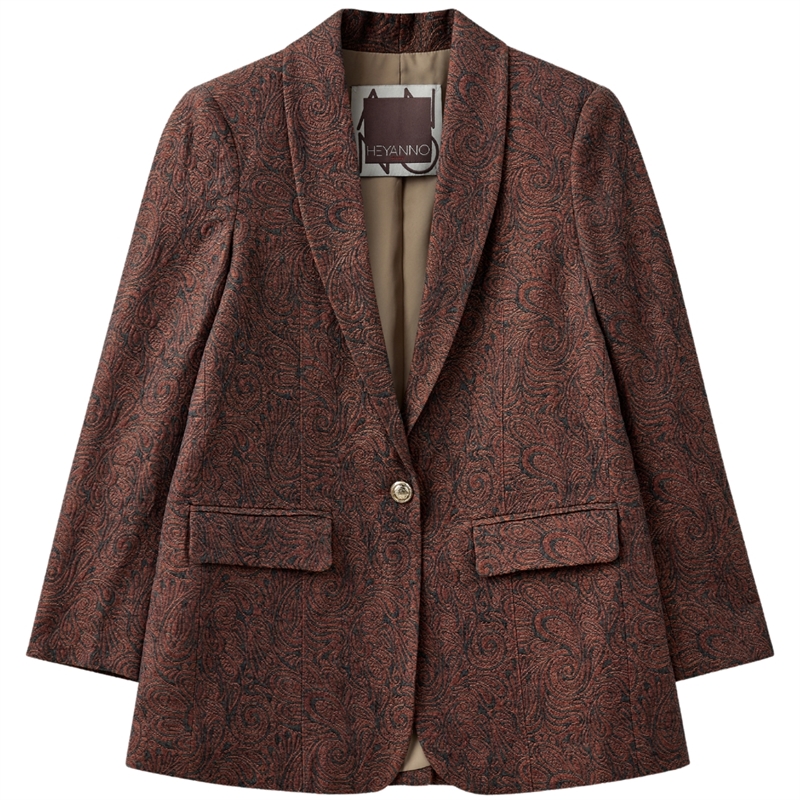 HEYANNO Deep Jacquard Blazer