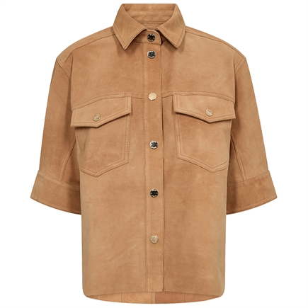 Mos Mosh Sigga SS Suede Skjorte