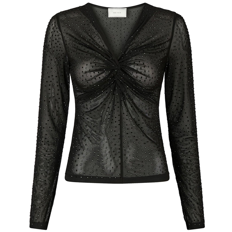 Neo Noir Alisa Stone Mesh Bluse