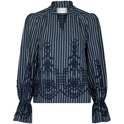 Neo Noir Amara Stripe Emb Bluse