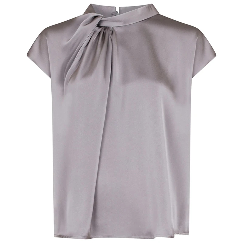 Neo Noir Fleur Drapy Satin Bluse
