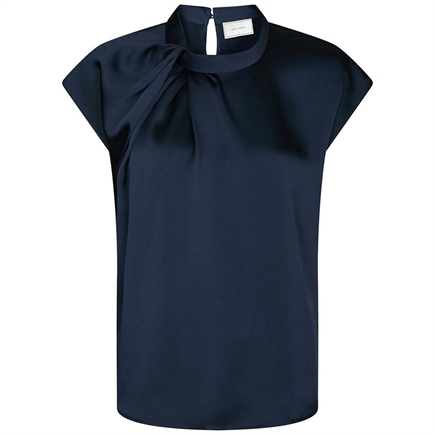 Neo Noir Fleur Drapy Satin Bluse