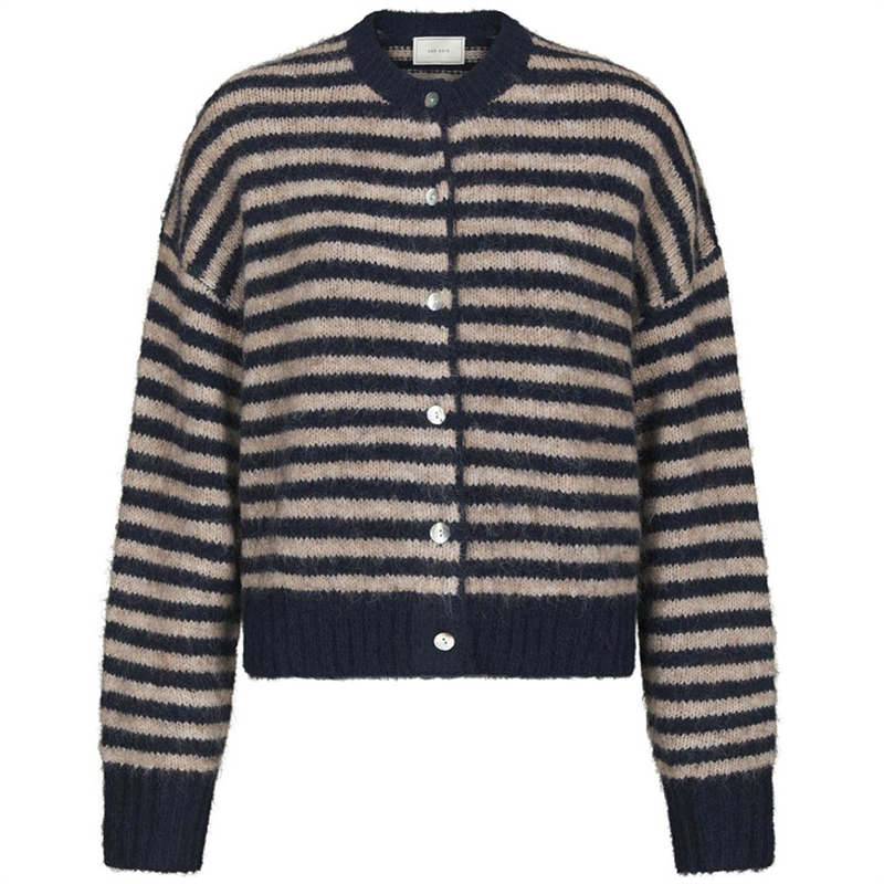 Neo Noir Isana Stripe Fluffy Knit Cardigan