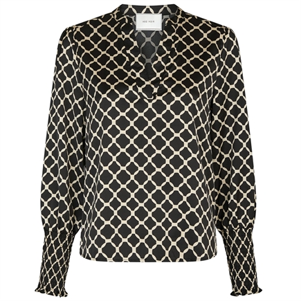 Neo Noir Landa Tile Print Bluse