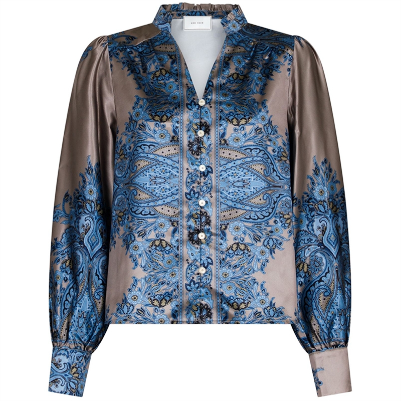 Neo Noir Massima Paisley Border Bluse