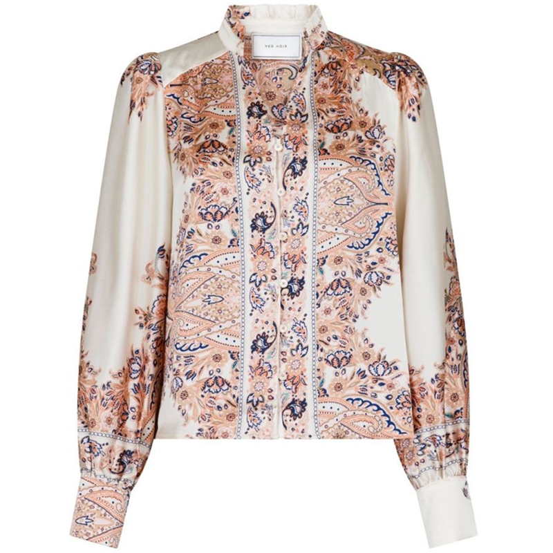 Neo Noir Massima Paisley Border Bluse