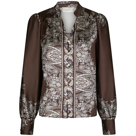 Neo Noir Massima Paisley Border Bluse