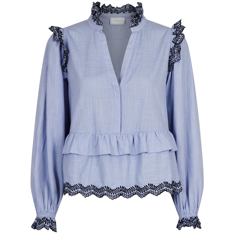 Neo Noir Panama Embroidery Bluse