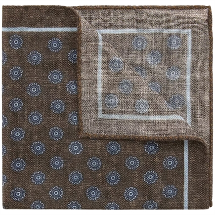 Oscar Jacobson Floral Pattern Wool Tørklæde