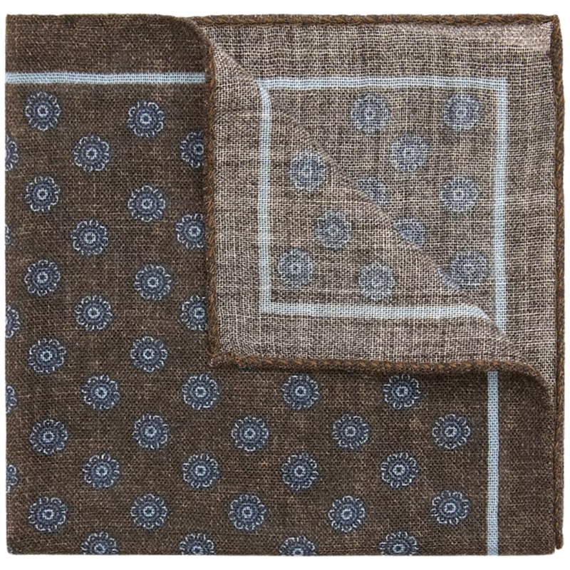 Oscar Jacobson Floral Pattern Wool Tørklæde