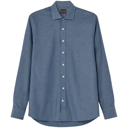 Oscar Jacobson Reg Fit Brushed Flannel Skjorte