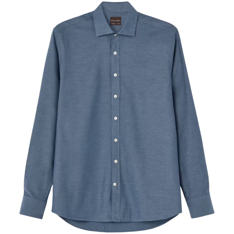 Oscar Jacobson Reg Fit Brushed Flannel Skjorte