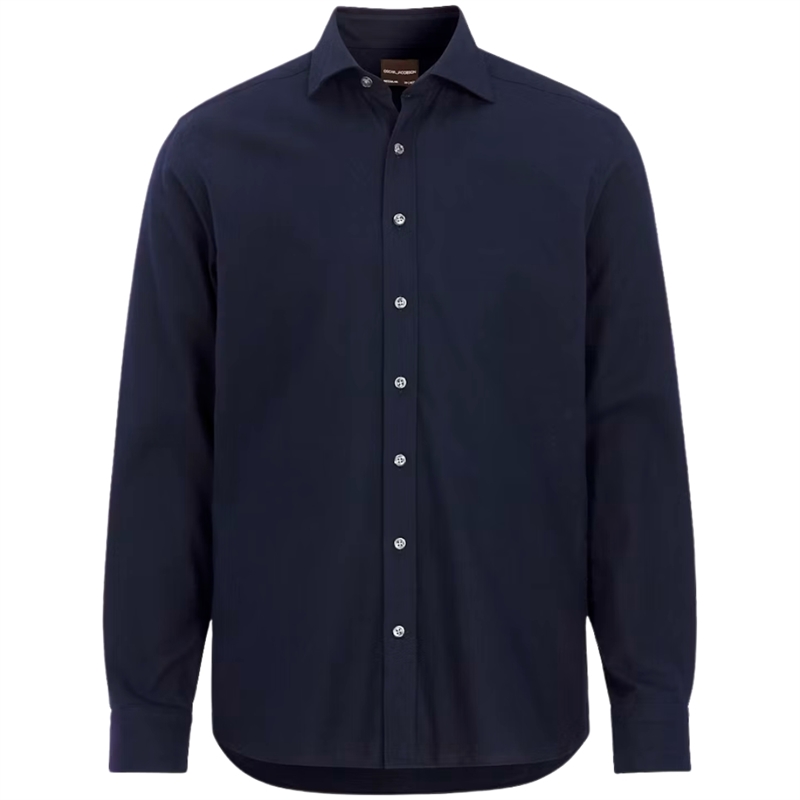 Oscar Jacobson  Reg Fit Cut Away Brushed Flannel Shirt