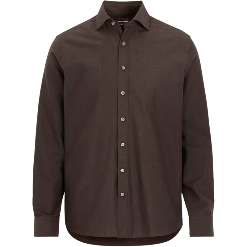 Oscar Jacobson Reg Fit Brushed Flannel Skjorte