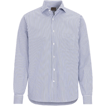 Oscar Jacobson Reg Fit Wide Spread Washed Stripe Skjorte