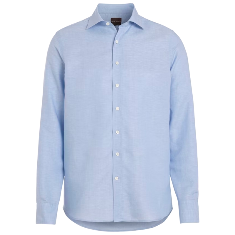 Oscar Jacobson Slim Fit Linen Skjorte