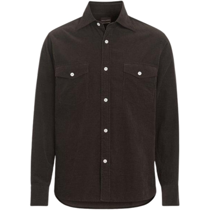 Oscar Jacobson Straight Fit Spread Baby Cord Skjorte