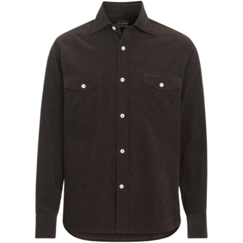 Oscar Jacobson Straight Fit Spread Baby Cord Skjorte